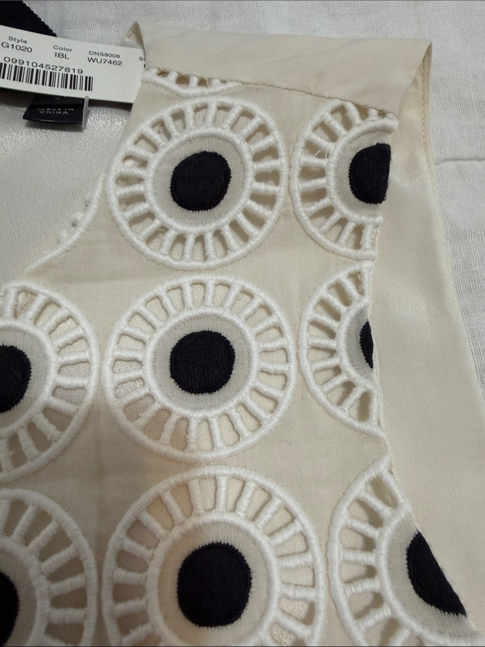 J. Crew Cream Eyelet Tank with Black Circle Details - Picture 5 of 5